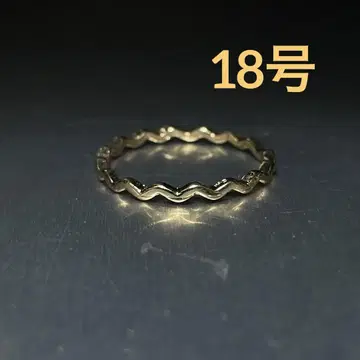 빈티지 패션 반지 골드 18호 물결 모양 디자인 심플