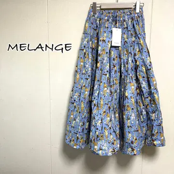 MELANGE 멜란지 택 포함 스포츠 패턴 올 패턴 스커트 플레어 M