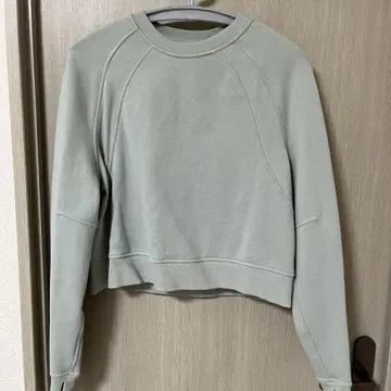 Lululemon 그린 크롭 맨투맨 XS/S