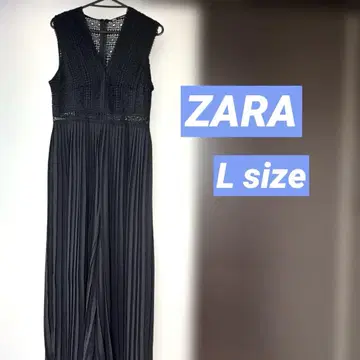 자라 올인원 레이스 플리츠 팬츠 블랙 L 사이즈