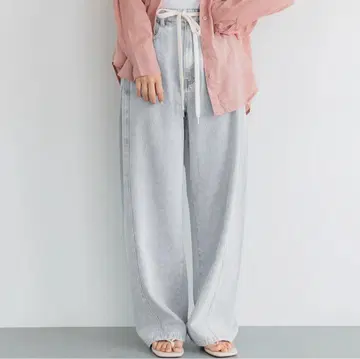 라이트 블루 데님 와이드 팬츠 S