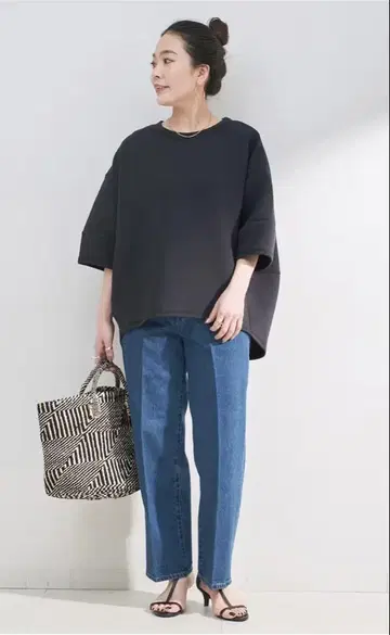 B.C STOCK 미드 라이즈 테이퍼드 5포켓 JEAN