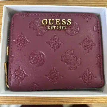 GUESS 접이식 지갑 와인 레드