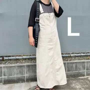 시마무라 megumi 콜라보 베어 탑 오버롤 스커트 L 사이즈 아이보리