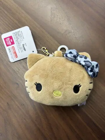 일광화상 키티 레오파드 무늬 리본 거울 포함 키링