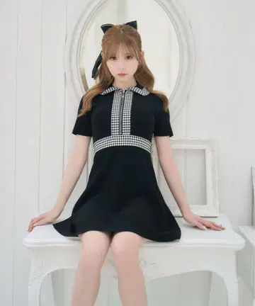michellMacaron 깅엄 체크 원피스