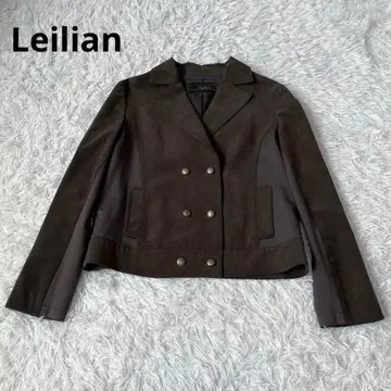 새상품급 레리안 leilian 긴팔 더블 에코 가죽 스웨이드 자켓