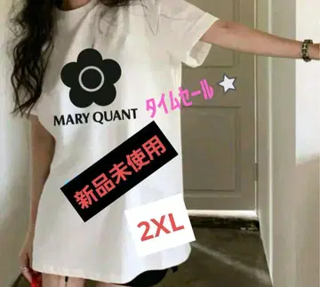 미사용 새상품 MARY QUANT 화이트 티셔츠 2XL