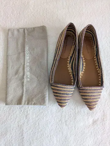 라피아 플랫 슈즈 37 파비오 루스콘니 23.5cm