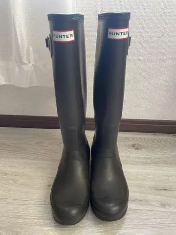 HUNTER 헌터 롱 레인 슈즈 장화 브라운 24cm