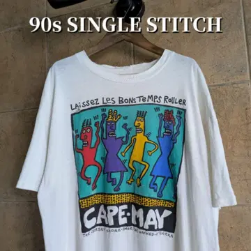 90s Cape May 아트 티셔츠 싱글 스티치