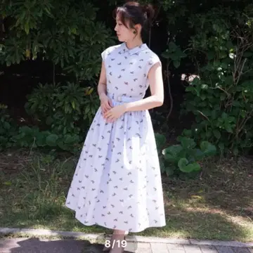 리틀 제네 스트라이프 말 카라 부착 원피스