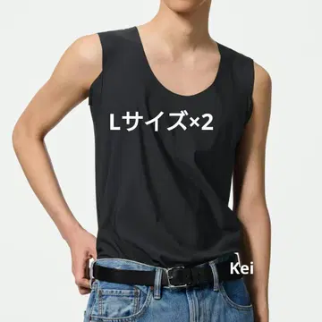 미개봉 새상품 GU 스타일 드라이 프리컷 와이드 T L 블랙 2장