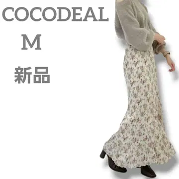 새상품 COCODEAL 빈티지 플라워 플리츠 머메이드 스커트 M