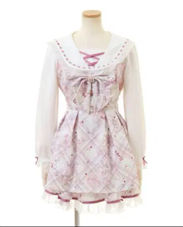 LIZLISA 풍 sewing bear 패턴 원피스