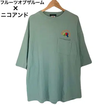 프룻 오브 더 룸 별주 니코 앤드 티셔츠 자수 로고 반팔 그린 L