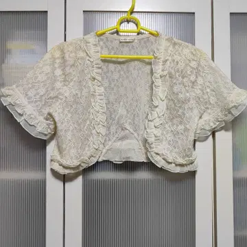 5827y 엑시즈팜 아이보리 레이스 볼레로 반팔 M