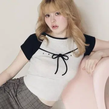 andmary 앤드 마리 Alma 리본 탑 그레이