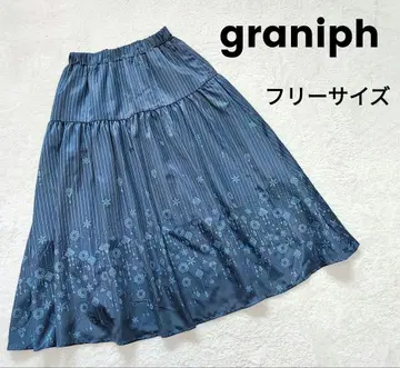 graniph 그라니프 롱 스커트 프리 사이즈 네이비