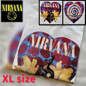 NIRVANA 밴딩 티셔츠 화이트 XL 락 닐바나