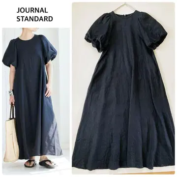 JOURNAL STANDARD 린넨 퍼프 슬리브 맥시 원피스 36