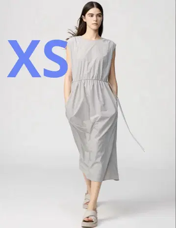 유니클로 C 개더 원피스 XS 슬리브리스 그레이