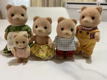 실바니안 패밀리 4가족 곰돌이 토끼 고양이 다람쥐 단종 초기 제품