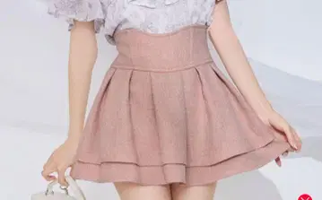 미셸 마카롱 슬림 레그 스커트 핑크 xs 선택 택 있음