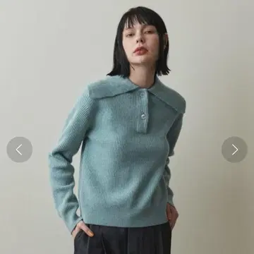 스티븐 앨런 울 나일론 2 버튼 니트 블루