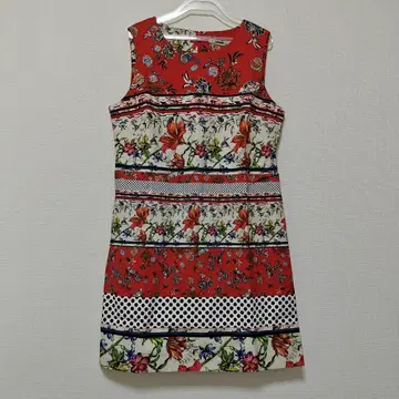 미사용 데시구알 Desigual 꽃무늬 슬리브리스 미니 원피스 44