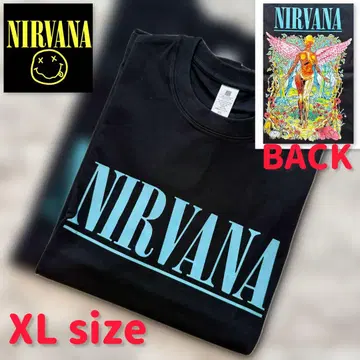 NIRVANA 밴드 티셔츠 블랙 XL 반팔 락 티셔츠 닐바나