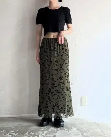 플라워 플레어 스커트 빈티지 y2k 모리걸