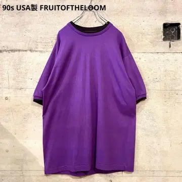 90s USA제 FRUITOFTHELOOM 더블 리브 티셔츠 링거