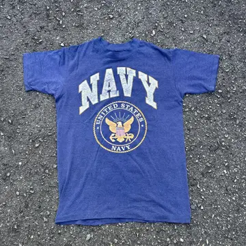 80년대 빈티지 티셔츠 MADE IN USA 싱글 스티치 네이비