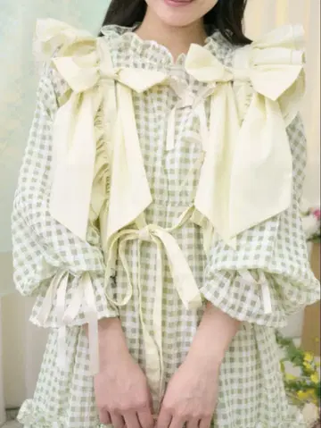 kutir 쿠티르와 레트로 2WAY 프릴 리본 하네스 아이보리