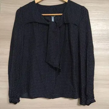 BALLSEY 도트 무늬 리본 포함 긴팔 셔츠