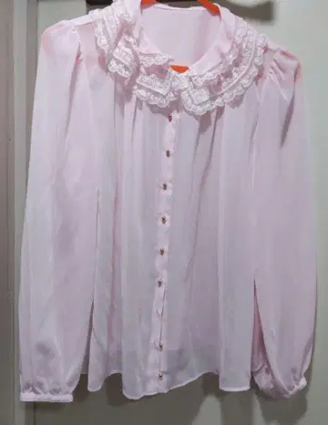 yukiemon 연한 핑크 긴팔 블라우스