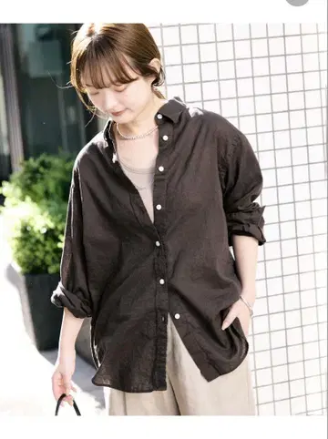 SLOBE IENA 린넨 코튼 레귤러 셔츠