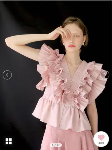 AMOMMA RAFFLE FRILL TOPS 핑크