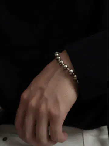 빈티지 실버 팔찌 볼 체인