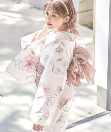 Dita 디타 벚꽃 매실 복숭아 유카타 5종 세트 머리 장식 포함