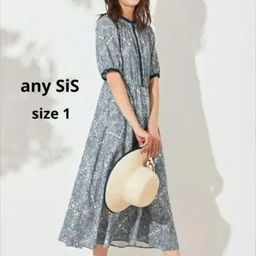 any SiS 페이즐리 무늬 원피스 사이즈 1 롱 블루 애니시스