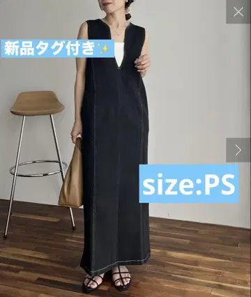 CAPRICIEUX LE'MAGE 새상품 I 라인 데님 원피스 PS 블랙