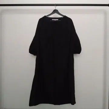 RAY BEAMS 블랙 롱 원피스 7부 소매