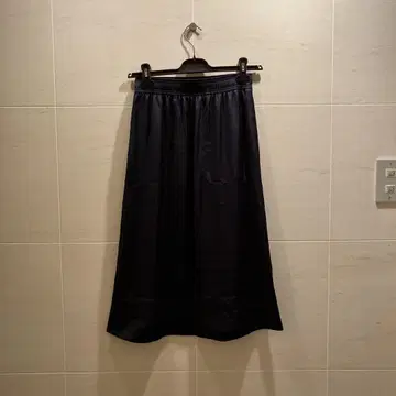 띠어리 네이비 롱 스커트 허리밴딩