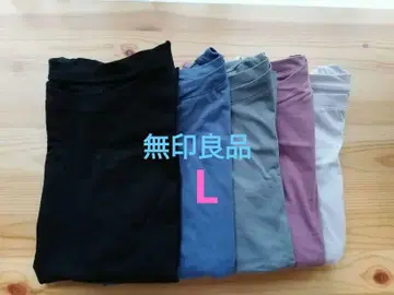 무인양품 프렌치 슬리브 T L 블랙, 블루, 그린, 핑크, 그레이