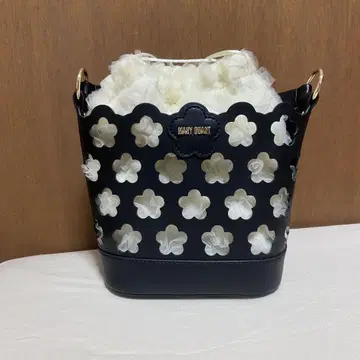 MARY QUANT 펀칭 데이지 2WAY 미니 숄더백 블랙