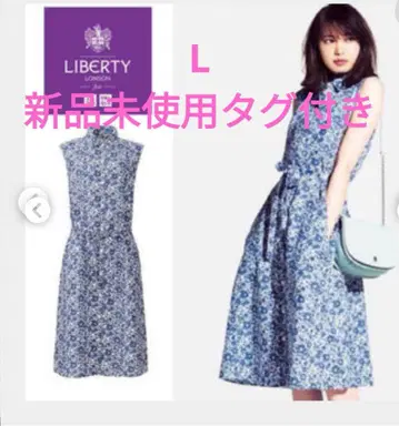 미사용 새상품 택 포함 유니클로 리버티 런던 슬리브리스 원피스 L