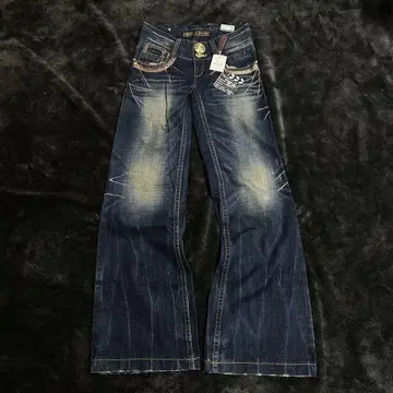 00s 페이드 플레어 데님 팬츠 아카이브 y2k