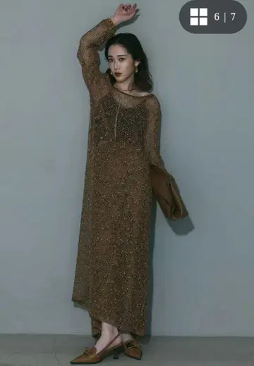 컷 메쉬 백 오픈 원피스